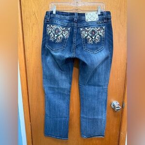 Miss Me Women's Mid Rise Easy Crop Jeans - Size 33